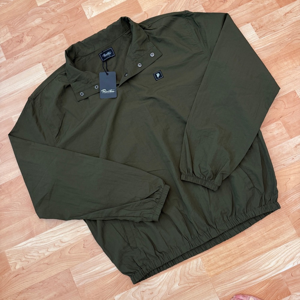 Primitive Skateboarding Mens Mock Collar Anorak Jacket Dark Green Large NWT